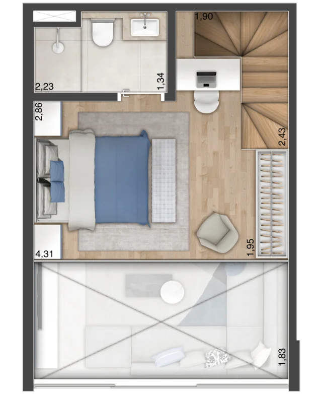 imagem da planta loft B